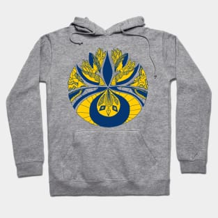 Navy Gold Abstract Motif Hoodie